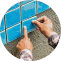 Natural stone tile installation